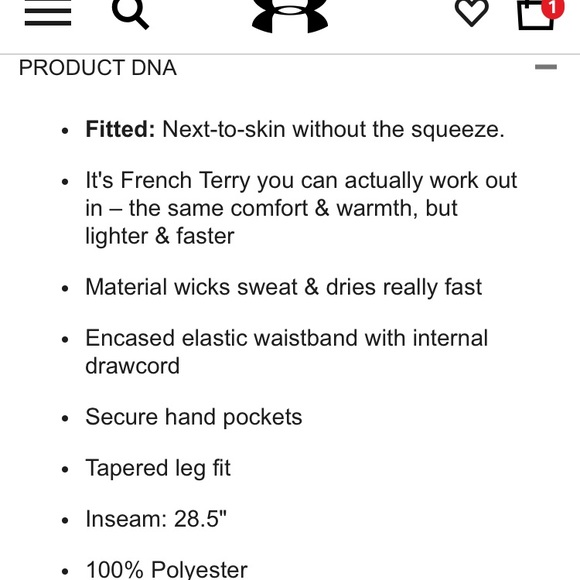 NEW with tags!!  UA MK-1 Terry Tapered pants! - Picture 7 of 7